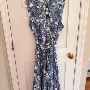 Tommy Hilfiger Blue and White Asymmetrical Dress